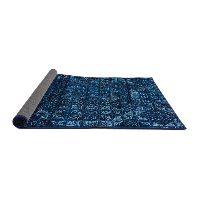 Sideview of Abstract Bright Navy Blue Persian Rug, abs4430