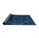 Sideview of Abstract Bright Navy Blue Persian Rug, abs4430