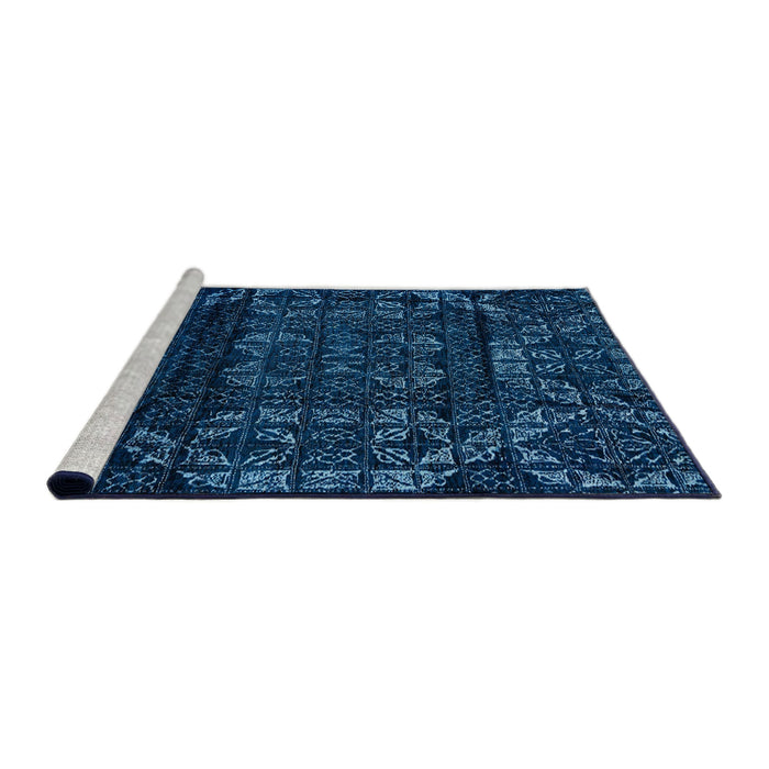 Sideview of Machine Washable Abstract Bright Navy Blue Rug, wshabs4430