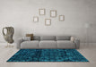 Machine Washable Persian Turquoise Bohemian Area Rugs in a Living Room,, wshabs4430turq