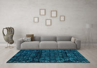 Machine Washable Persian Turquoise Bohemian Rug, wshabs4430turq