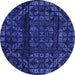 Round Persian Blue Bohemian Rug, abs4430blu