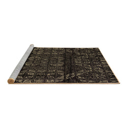 Sideview of Machine Washable Persian Brown Bohemian Rug, wshabs4430brn