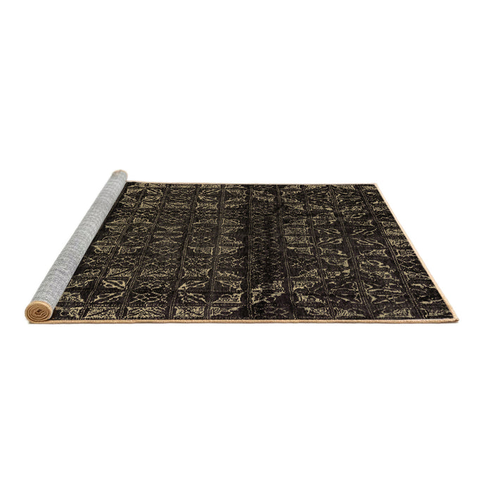 Sideview of Machine Washable Persian Brown Bohemian Rug, wshabs4430brn