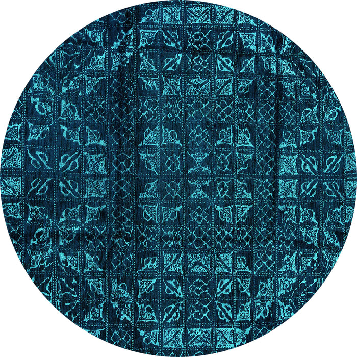 Round Persian Turquoise Bohemian Rug, abs4430turq