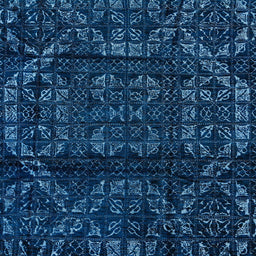 Square Abstract Bright Navy Blue Persian Rug, abs4430