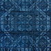 Square Abstract Bright Navy Blue Persian Rug, abs4430