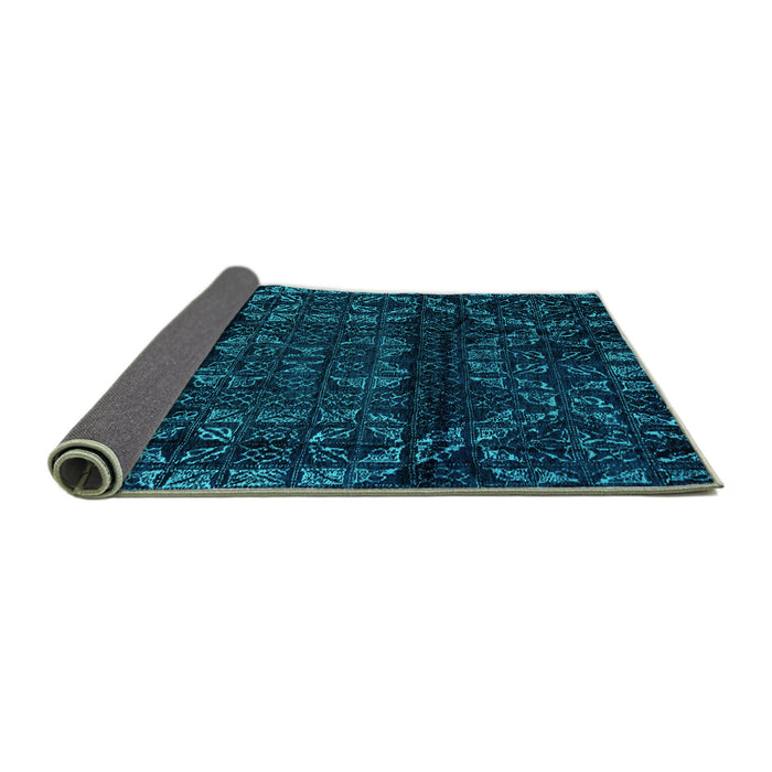 Sideview of Persian Turquoise Bohemian Rug, abs4430turq