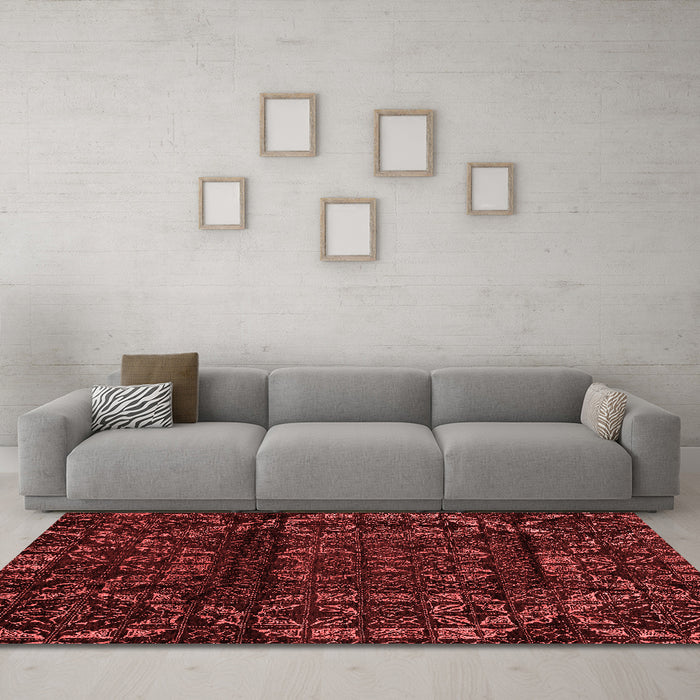 Bohemian Red Washable Rugs