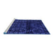 Sideview of Machine Washable Persian Blue Bohemian Rug, wshabs4430blu