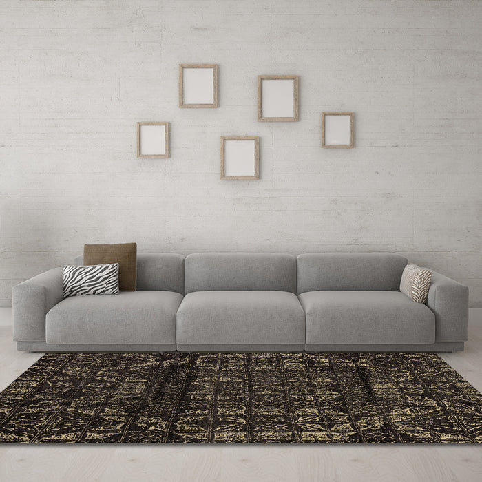 Machine Washable Persian Brown Bohemian Rug in a Living Room,, wshabs4430brn