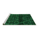Sideview of Machine Washable Persian Green Bohemian Area Rugs, wshabs4430grn