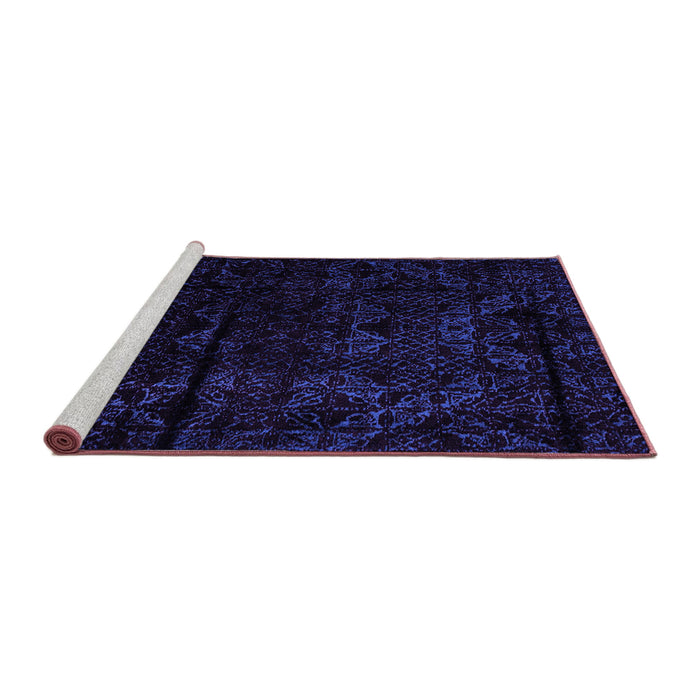 Sideview of Machine Washable Abstract Purple Modern Area Rugs, wshabs4431pur