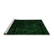 Sideview of Machine Washable Abstract Green Modern Area Rugs, wshabs4431grn