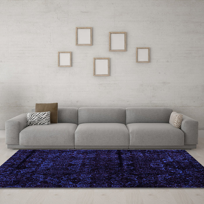 Machine Washable Abstract Purple Modern Area Rugs in a Living Room, wshabs4431pur