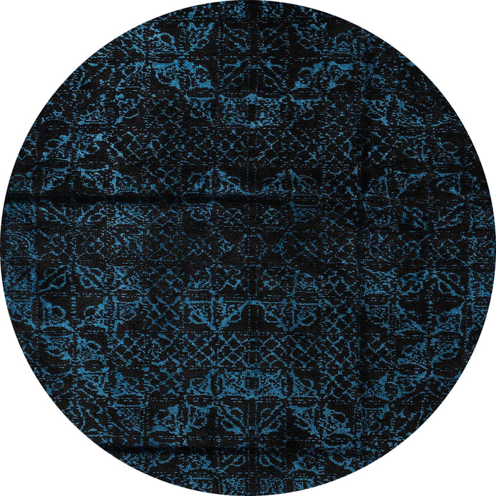 Round Abstract Black Modern Rug, abs4431