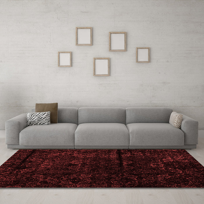Modern Red Washable Rugs