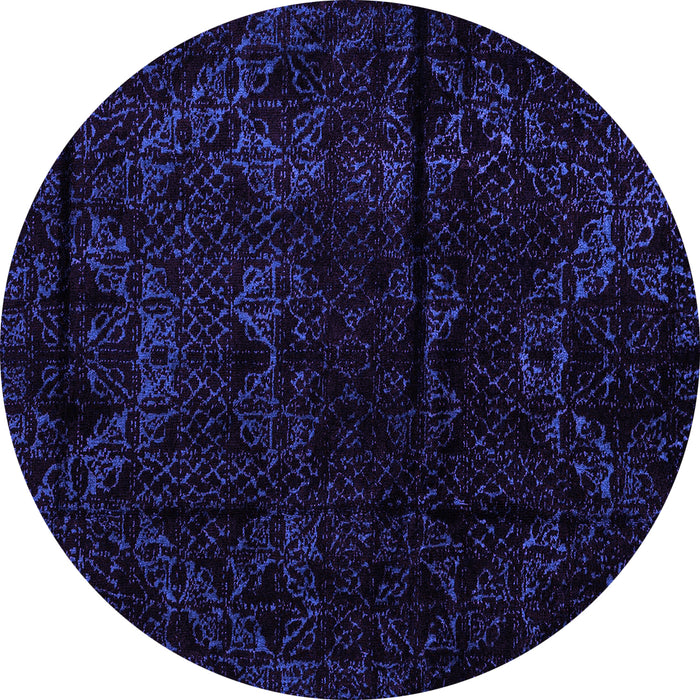Round Machine Washable Abstract Purple Modern Area Rugs, wshabs4431pur