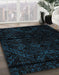 Abstract Black Modern Rug in Family Room, abs4431