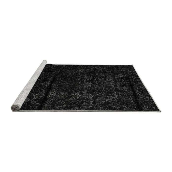Sideview of Machine Washable Abstract Gray Modern Rug, wshabs4431gry