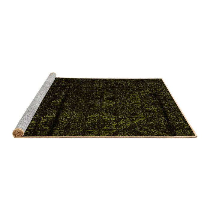 Sideview of Machine Washable Abstract Yellow Modern Rug, wshabs4431yw
