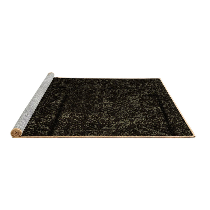 Sideview of Machine Washable Abstract Brown Modern Rug, wshabs4431brn