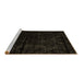 Sideview of Machine Washable Abstract Brown Modern Rug, wshabs4431brn