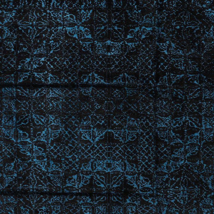 Square Abstract Black Modern Rug, abs4431