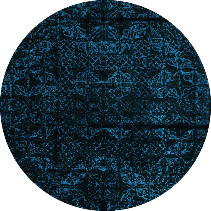 Round Machine Washable Abstract Light Blue Modern Rug, wshabs4431lblu