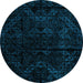 Round Machine Washable Abstract Light Blue Modern Rug, wshabs4431lblu