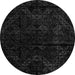 Round Machine Washable Abstract Gray Modern Rug, wshabs4431gry