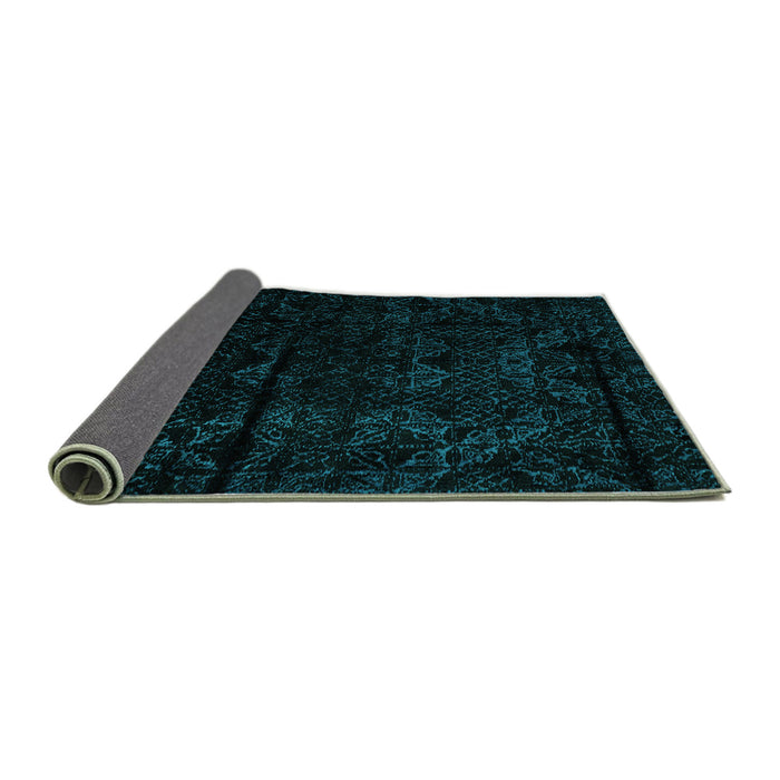 Sideview of Abstract Turquoise Modern Rug, abs4431turq