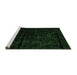 Sideview of Machine Washable Abstract Emerald Green Modern Area Rugs, wshabs4431emgrn