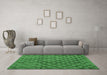 Machine Washable Abstract Emerald Green Modern Area Rugs in a Living Room,, wshabs4432emgrn