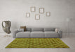 Machine Washable Abstract Green Modern Area Rugs in a Living Room,, wshabs4432grn