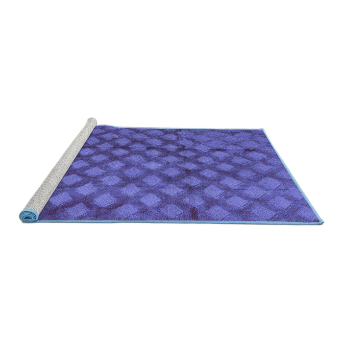 Sideview of Machine Washable Abstract Blue Modern Rug, wshabs4432blu