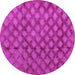 Round Abstract Purple Modern Rug, abs4432pur