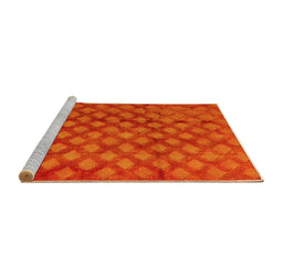 Sideview of Machine Washable Abstract Yellow Modern Rug, wshabs4432yw