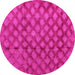 Round Abstract Pink Modern Rug, abs4432pnk