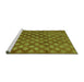 Sideview of Machine Washable Abstract Green Modern Area Rugs, wshabs4432grn