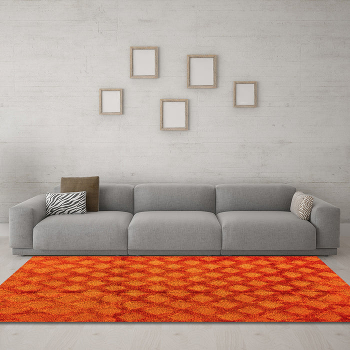 Machine Washable Abstract Yellow Modern Rug in a Living Room, wshabs4432yw