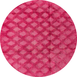 Round Abstract Hot Deep Pink Modern Rug, abs4432
