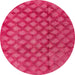 Round Abstract Hot Deep Pink Modern Rug, abs4432