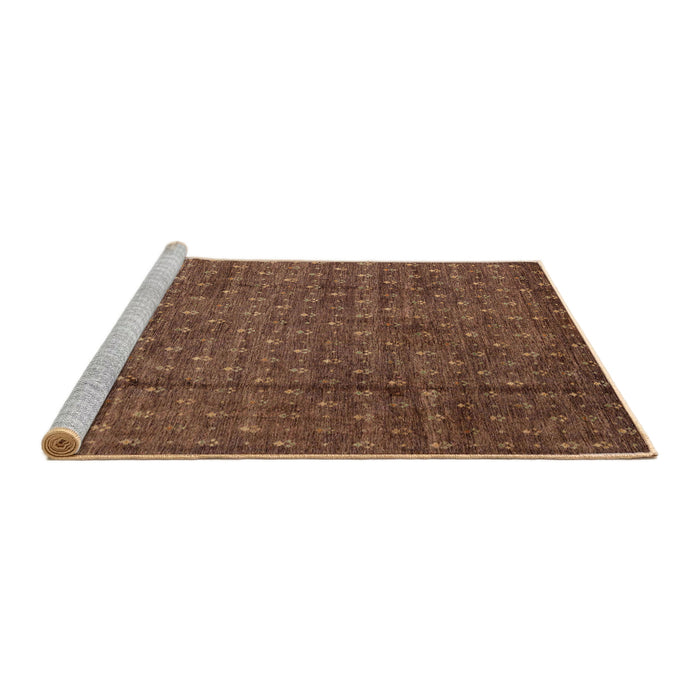 Sideview of Machine Washable Abstract Red Brown Rug, wshabs4433
