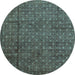 Round Machine Washable Abstract Light Blue Modern Rug, wshabs4433lblu