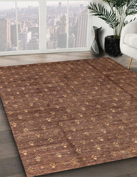 Abstract Red Brown Modern Rug, abs4433