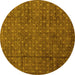 Round Machine Washable Abstract Yellow Modern Rug, wshabs4433yw