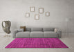 Machine Washable Abstract Pink Modern Rug in a Living Room, wshabs4433pnk