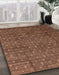 Abstract Red Brown Modern Rug in Family Room, abs4433