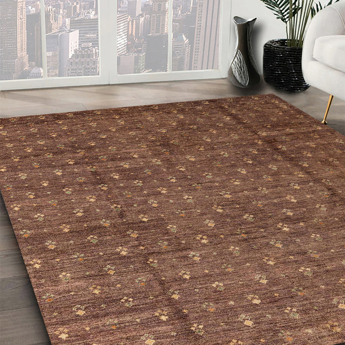 Abstract Red Brown Modern Rug in Family Room, abs4433